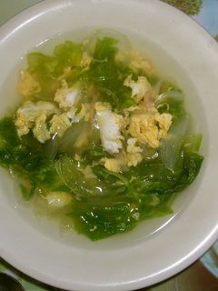 新玉ねぎとレタス+かきたまスープ-レシピのメイン写真