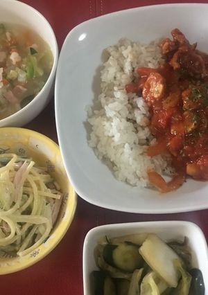 ハヤシライス定食-レシピのメイン写真