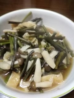 ワラビ、薄揚げ、しめじの煮物-レシピのメイン写真