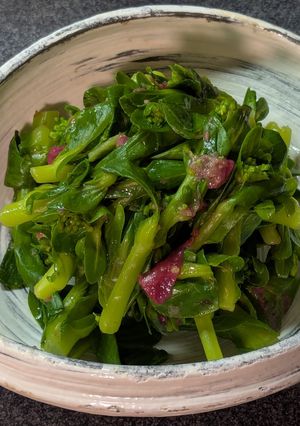 5分で♡チンゲン菜花の梅かつお和え-レシピのメイン写真