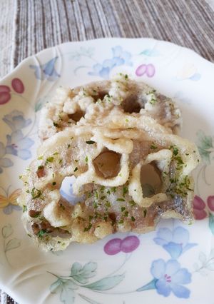 蓮根の天ぷら　海苔塩あじ-レシピのメイン写真