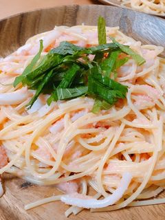 俺のパスタ 明太 いか しそ-レシピのメイン写真