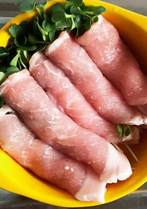 タカラ本みりん&料理清酒で作る貝割れ肉巻-レシピのメイン写真