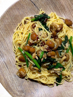 なめことツナのパスタ-レシピのメイン写真
