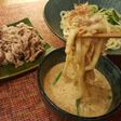 薬味たっぷり!冷やしゴマだれうどん。