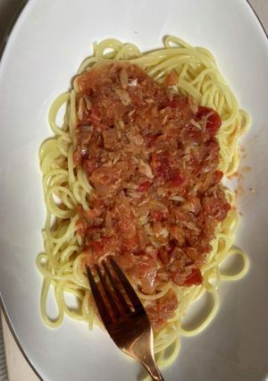 簡単30分以内で作れるトマトツナパスタ！-レシピのメイン写真
