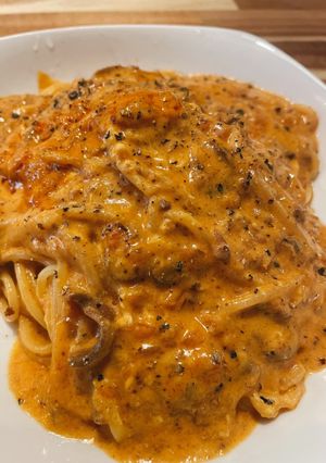 ミートソースアレンジ♪クリームパスタ-レシピのメイン写真