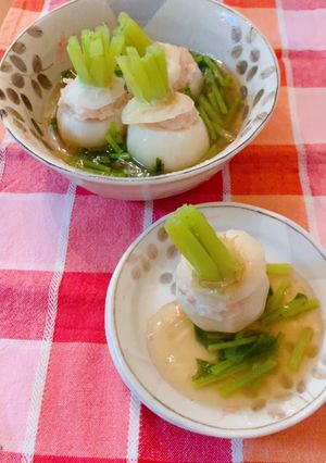 丸ごと蕪のひき肉詰めあんかけ-レシピのメイン写真