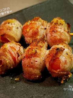 ミニトマトの豚肉巻き串焼きニンニク風味-レシピのメイン写真