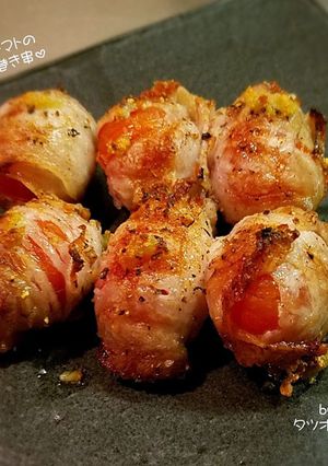 ミニトマトの豚肉巻き串焼きニンニク風味-レシピのメイン写真
