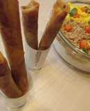 ドライカレーのスティック春巻き