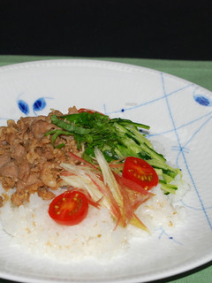 焼肉と薬味のサラダご飯(*^-^*)-レシピのメイン写真