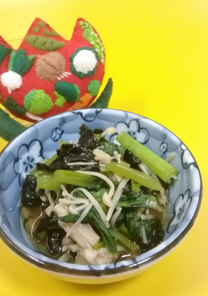 小松菜と焼きのりの煮びたし-レシピのメイン写真