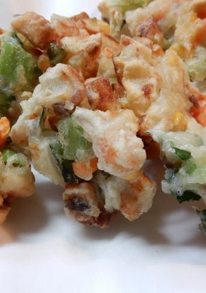 ちくわとコーンとにんじんと小松菜かき揚げ-レシピのメイン写真