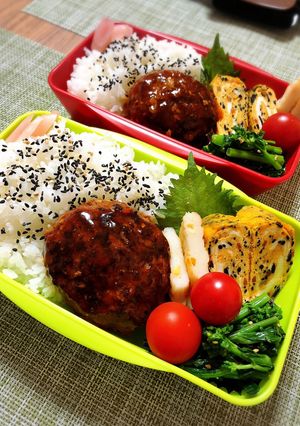 お弁当diary・ハンバーグ弁当-レシピのメイン写真
