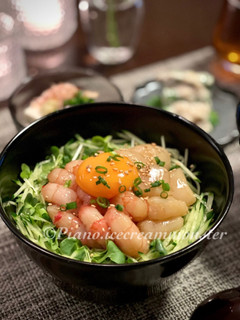 甘えびとホタテ貝柱の漬け丼-レシピのメイン写真