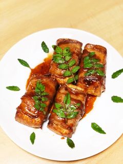 簡単!絹厚揚げの豚バラ巻き-レシピのメイン写真