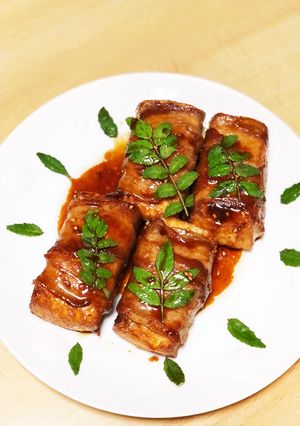 簡単!絹厚揚げの豚バラ巻き-レシピのメイン写真