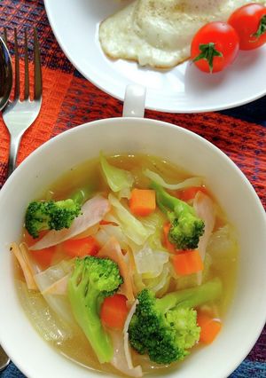 春キャベツたっぷり♬野菜とハムのスープ♪-レシピのメイン写真