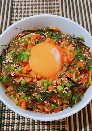 ☆オートミールの納豆キムチ卵丼☆-レシピのメイン写真