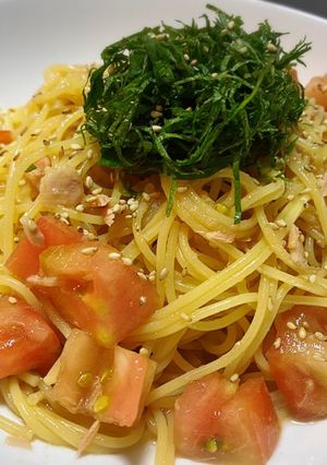 超簡単☆トマトとツナ大葉の冷製パスタ-レシピのメイン写真