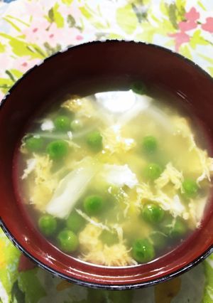 新玉ねぎとグリンピースの中華スープ-レシピのメイン写真