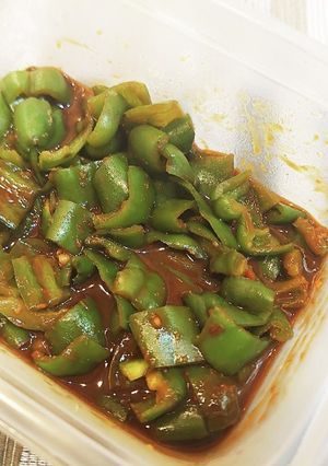 レンジで☆ピーマンだけの回鍋肉-レシピのメイン写真