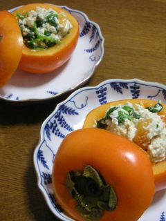 まるごと柿と☆ほうれん草の白和え-レシピのメイン写真