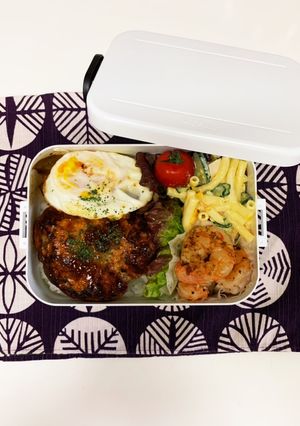 ハンバーグ弁当2　〜高校生男子弁当〜-レシピのメイン写真