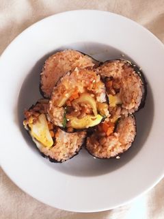 簡単!すまきなしで納豆キムチキンパ-レシピのメイン写真