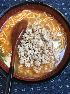 日清ラ王坦々麺の作り方 豚そぼろも。-レシピのメイン写真