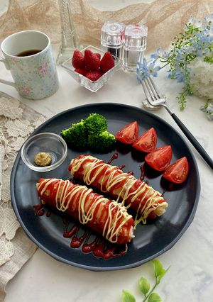 朝ごはんに〜ご飯を詰めてホットドック風-レシピのメイン写真