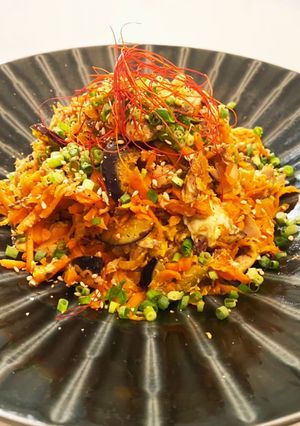 にんじん、茄子、鯖缶のしりしり-レシピのメイン写真