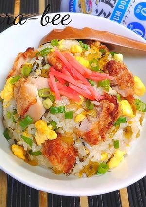 ボリューム満点♪唐揚げ高菜マヨチャーハン-レシピのメイン写真