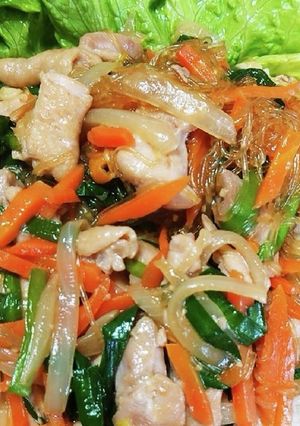 鶏もも肉のチャプチェ-レシピのメイン写真