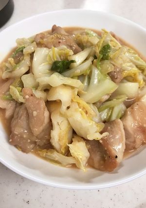 鶏肉とキャベツのニンニク味噌炒め-レシピのメイン写真