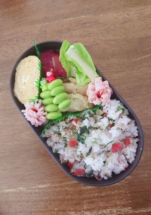 JK☆カリカリ梅と若菜の混ぜご飯弁当♪-レシピのメイン写真