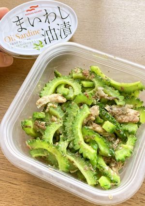 ゴーヤとまいわし油漬缶の炒め物-レシピのメイン写真