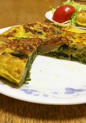 鍋で作って簡単に返せる!ケーキ型オムレツ-レシピのメイン写真