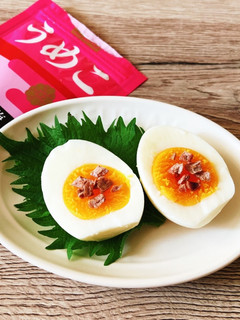 ♡ゆで卵にうめこトッピング♡-レシピのメイン写真