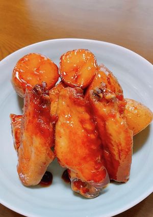 新じゃがと手羽先揚煮☆簡単-レシピのメイン写真