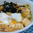 簡単!月末どんぶり☆天キャべ豆腐卵とじ丼
