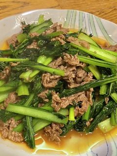 焼肉のタレで小松菜と牛細切れの炒めもの-レシピのメイン写真