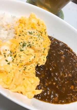 【1人ご飯】残りものカレー&胡瓜ピクルス-レシピのメイン写真