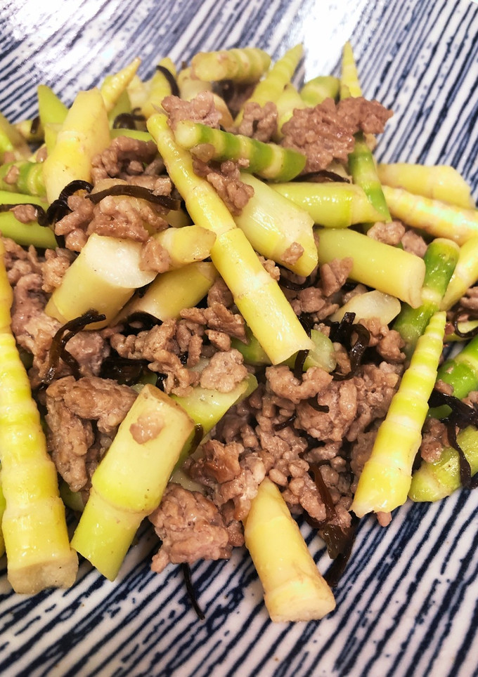 超簡単たけのことひき肉の塩昆布炒め-レシピのメイン写真