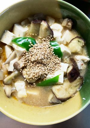 レンジ豚こまピリ辛うま煮味麻婆豆腐茄子-レシピのメイン写真