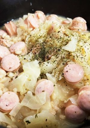 キャベツとウィンナーともち麦オートミール-レシピのメイン写真