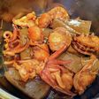 イカとホタテとこんにゃくの煮物