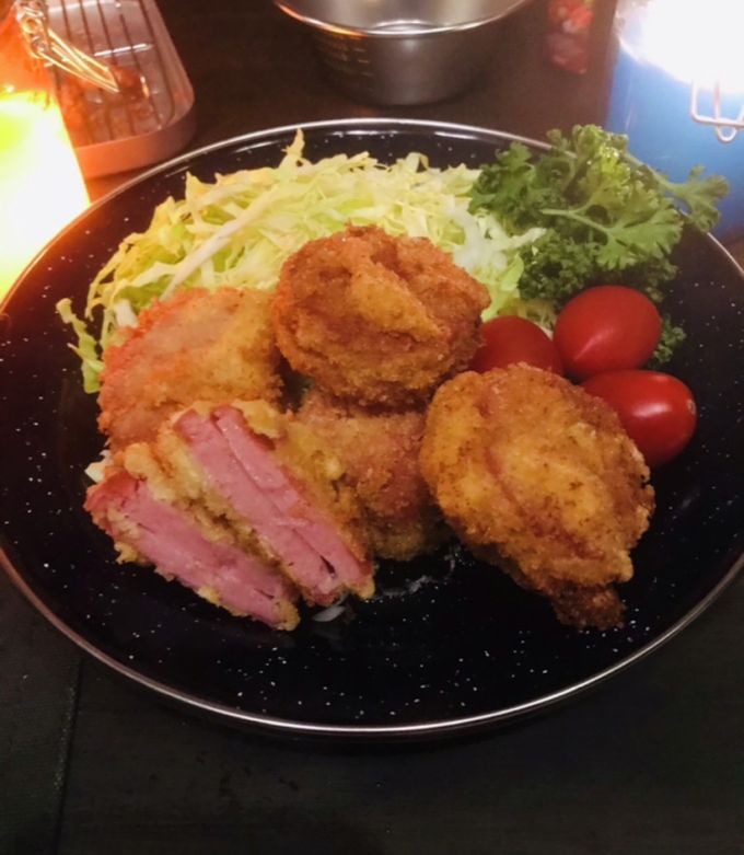 キャンプで！ボロニアソーセージフライ！-レシピのメイン写真