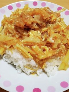 じゃがいもと糸こんエビフライの卵とじ丼-レシピのメイン写真